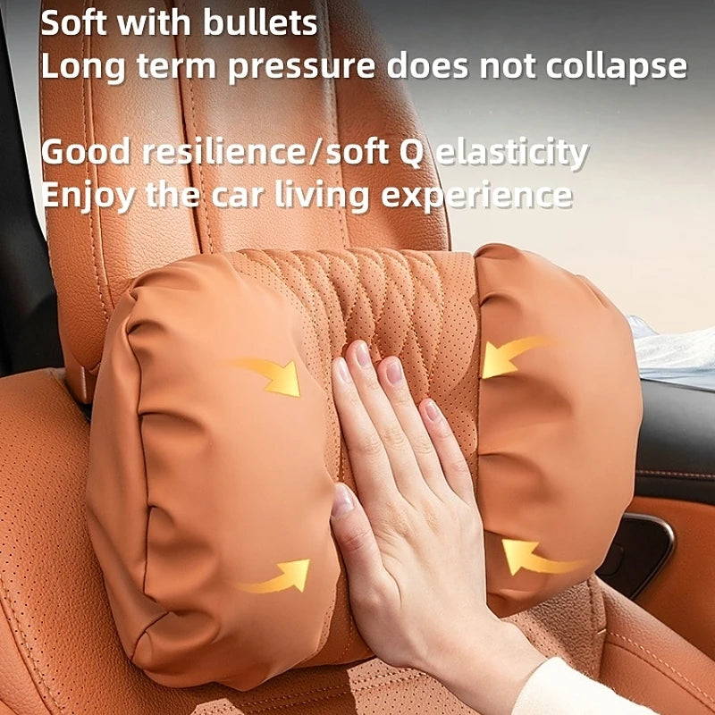 Reverra Premium Nappa Leather Car Neck & Lumbar Cushion