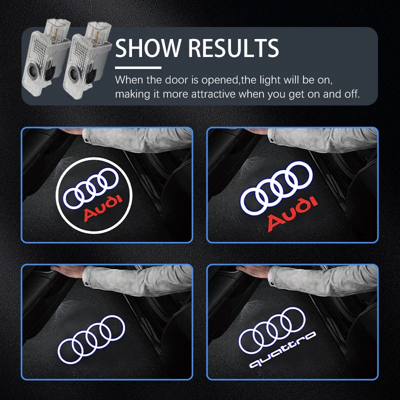 Led Car Door Welcome Light Logo Projector Laser For Audi A1 A3 A4 A5 A6 B5 B6 B7 B8 C5 C6 C7 A7 A8 Q3 Q5 Q7 TT 8V Car Accessorie