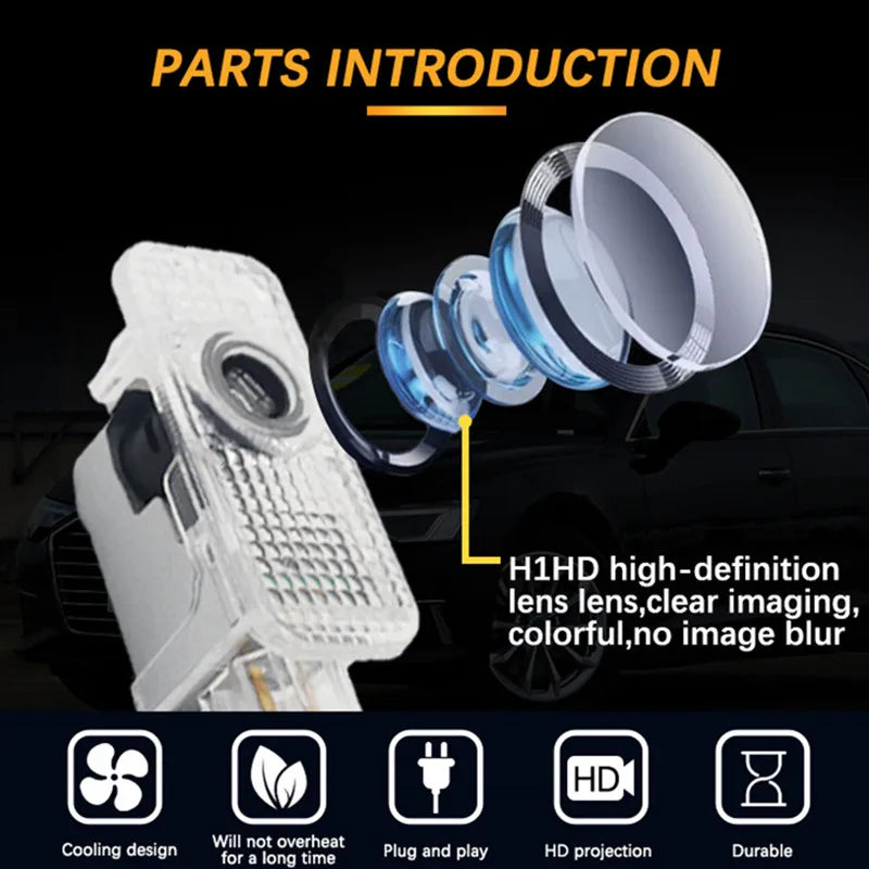 Led Car Door Welcome Light Logo Projector Laser For Audi A1 A3 A4 A5 A6 B5 B6 B7 B8 C5 C6 C7 A7 A8 Q3 Q5 Q7 TT 8V Car Accessorie