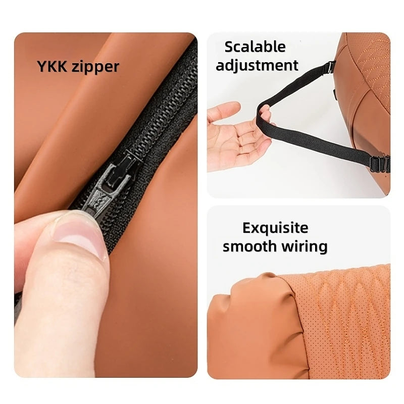 Reverra Premium Nappa Leather Car Neck & Lumbar Cushion