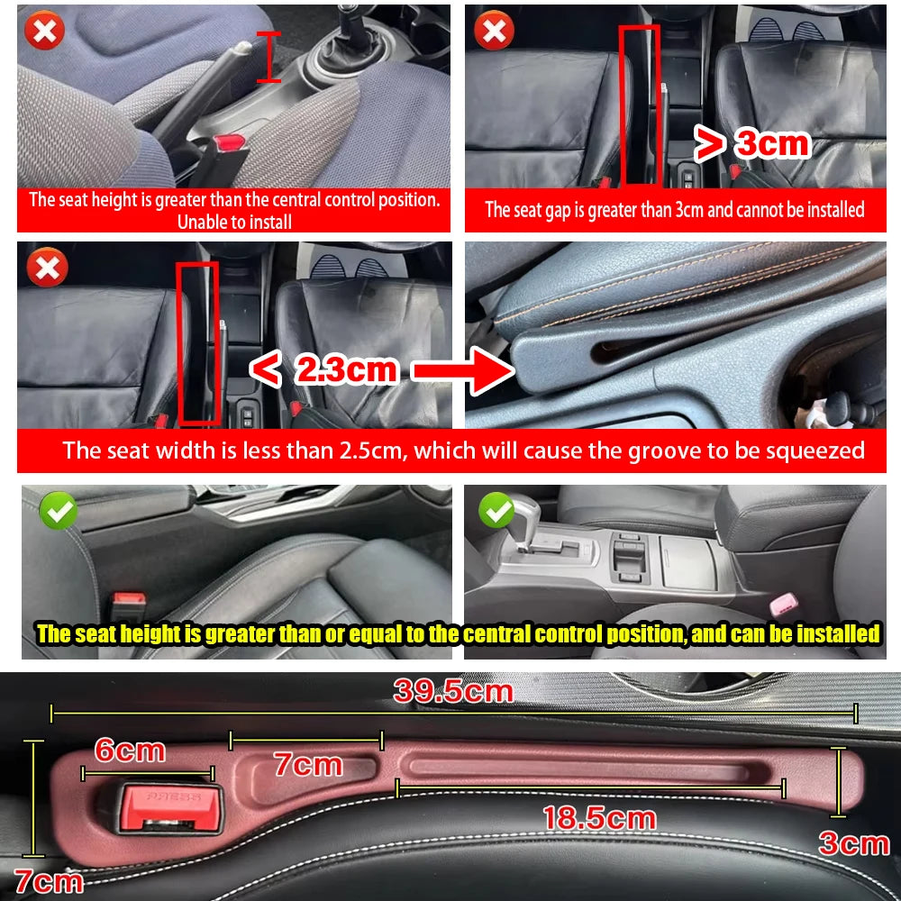 2PCS Universal Car Seat Gap Filler with Holder
