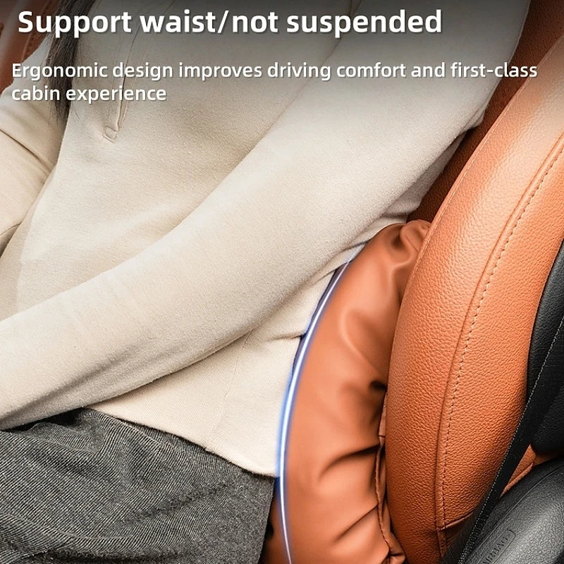 Reverra Premium Nappa Leather Car Neck & Lumbar Cushion