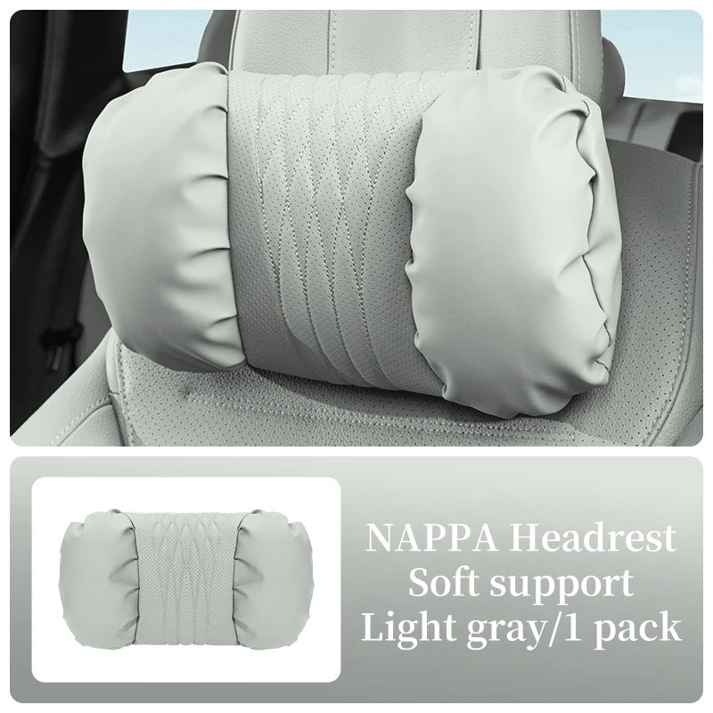 Reverra Premium Nappa Leather Car Neck & Lumbar Cushion